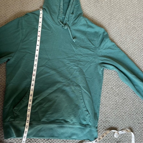 J.Crew Factory Green Teal French Terry Hoodie Sweatshirt Pullover Style AH298 - Picture 14 of 16